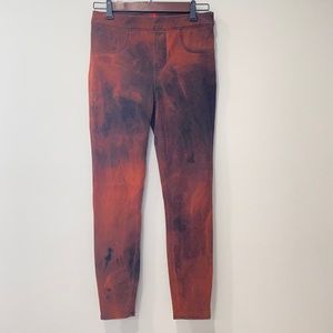 Spank Red & Black Tie Dye Skinny Jeans Leggings